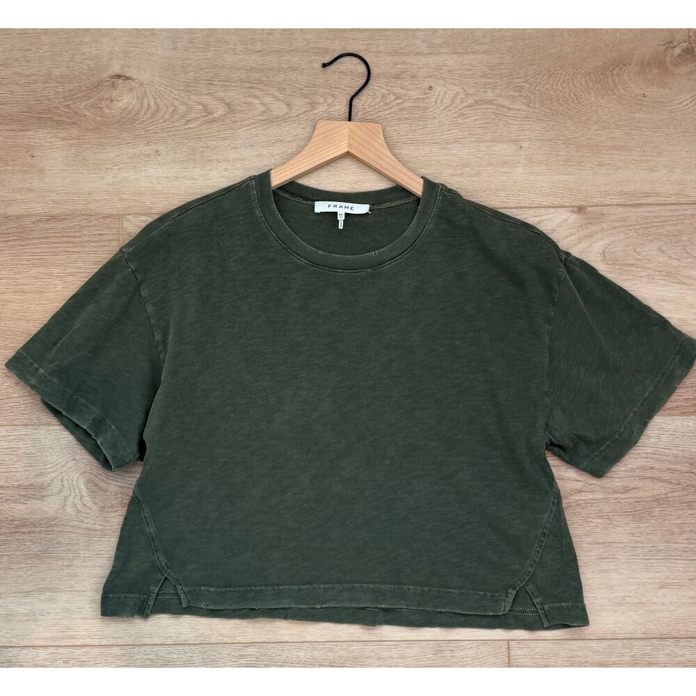 Frame Denim Oversized Crop Tee Organic Pima Cotton Size XS - Picture 5 of 9